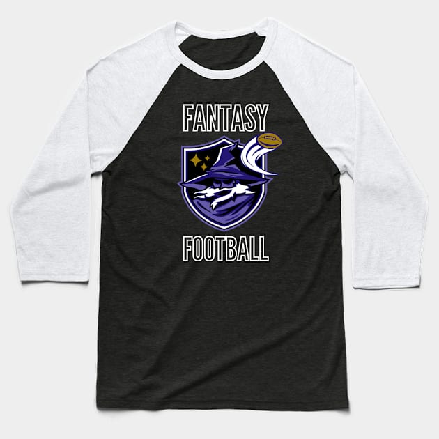 Fantasy Football (Baltimore) Baseball T-Shirt by Pine Tree Tees